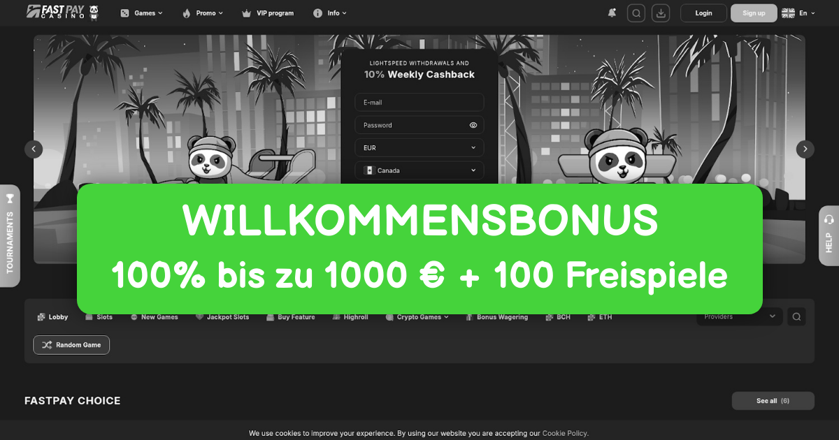 Fastpay Casino welcome bonus